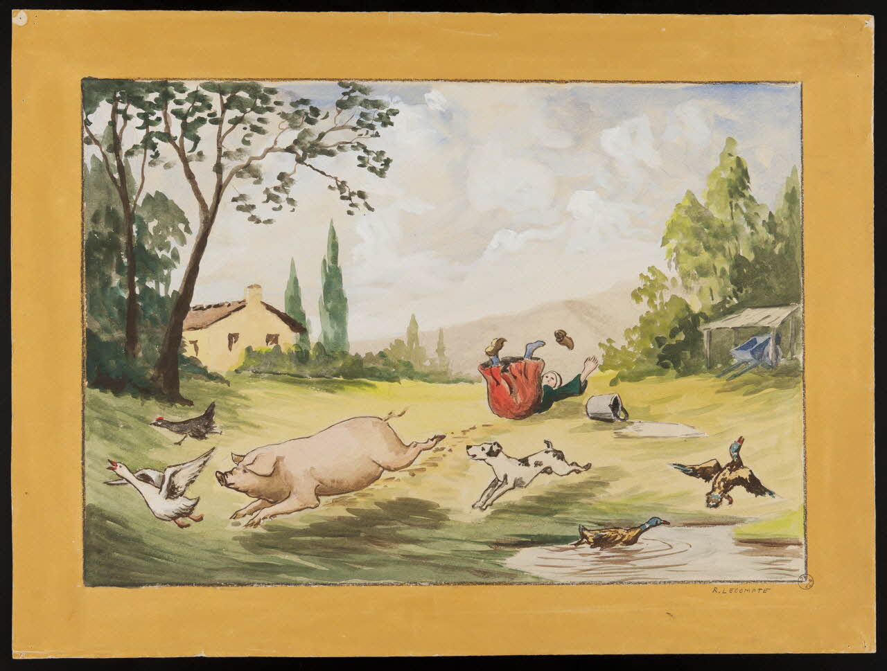 Lecompte R. dessin Maquette de store de crêmerie 1945-1955 1976.56.4 Photo