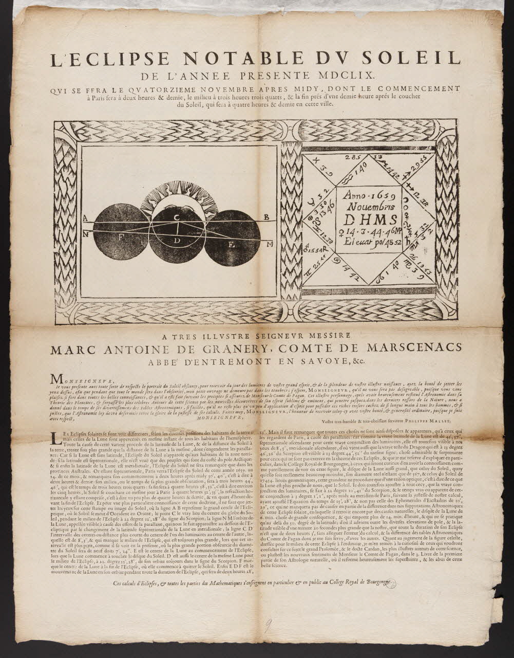 estampe L'ECLIPSE NOTABLE DU SOLEIL 1976.63.12 Photo