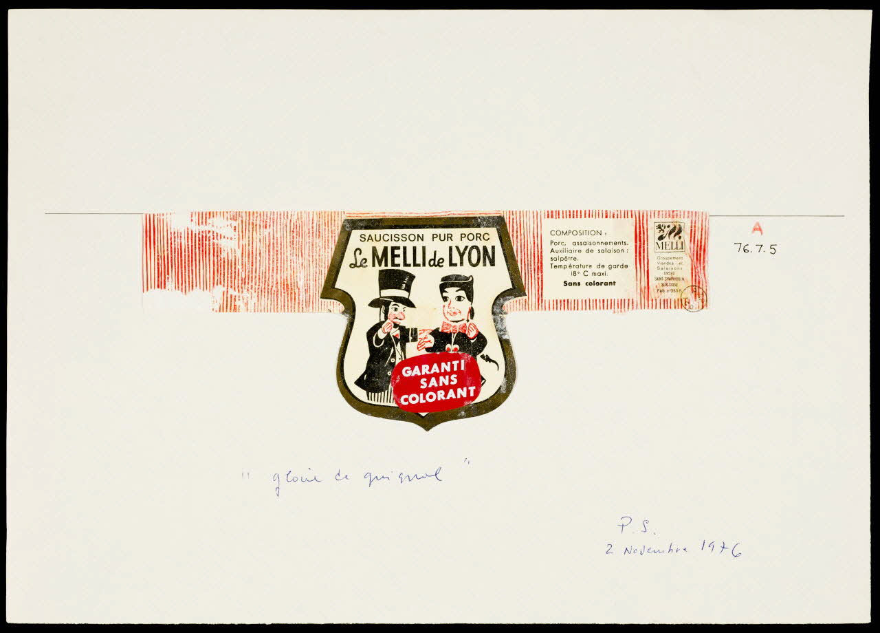 estampe SAUCISSON PUR PORC  Le MELLI de LYON 1976.7.5 Photo