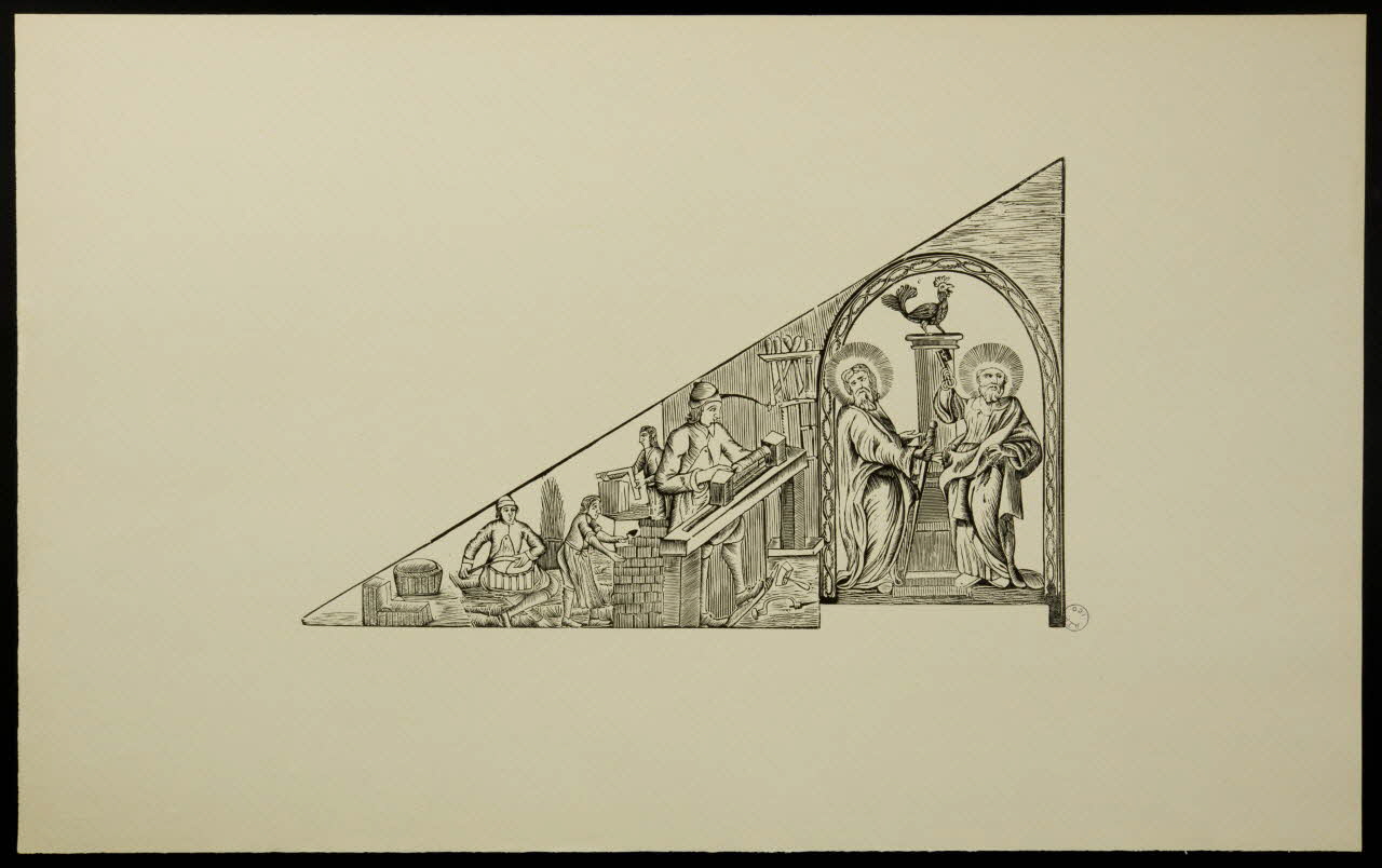 estampe Saint Pierre et Saint Paul, patrons des maçons 1976.71.11.1 Photo