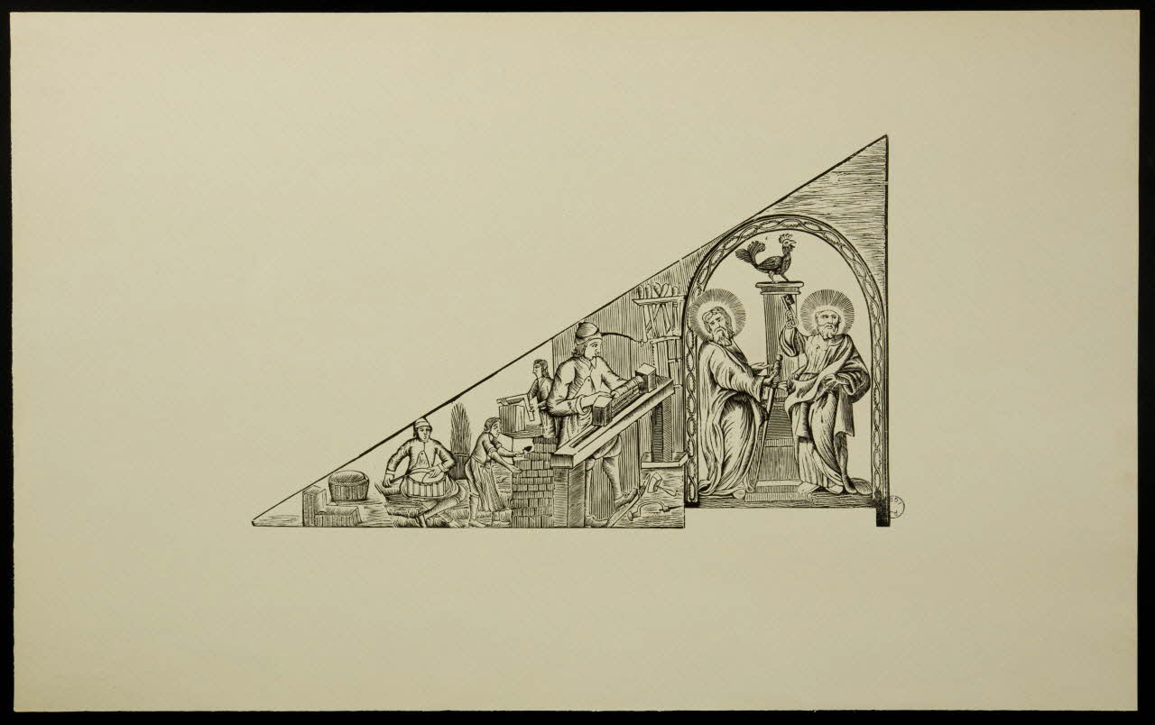 estampe Saint Pierre et Saint Paul, patrons des maçons 1976.71.11.2 Photo