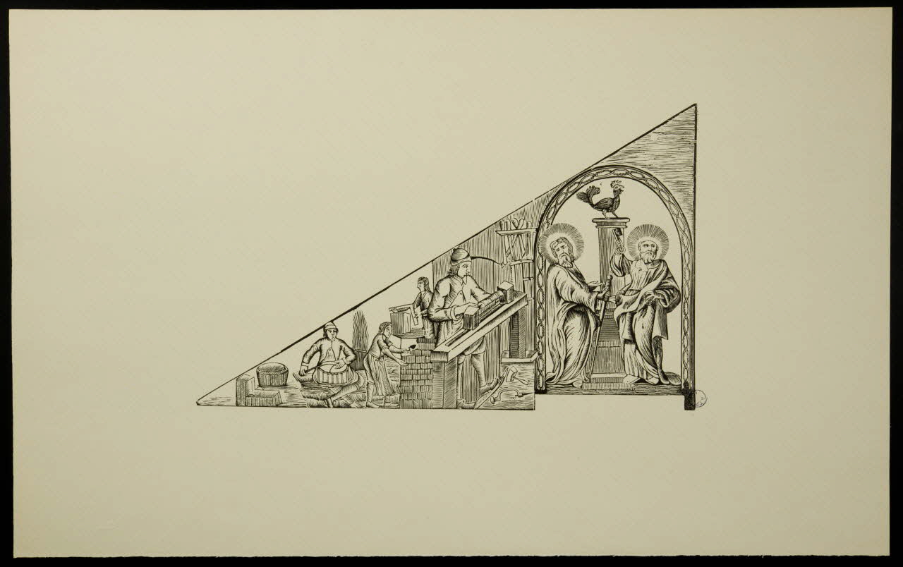 estampe Saint Pierre et Saint Paul, patrons des maçons 1976.71.11.8 Photo