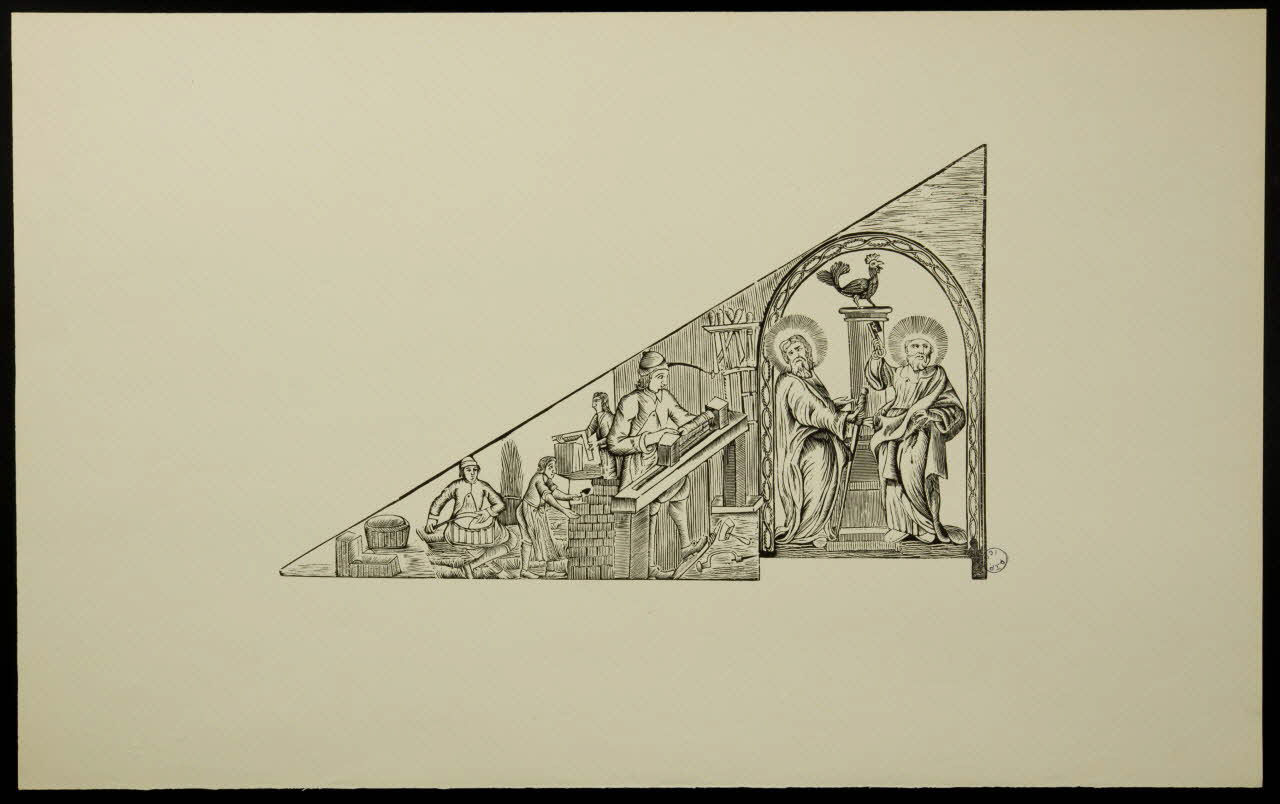 estampe Saint Pierre et Saint Paul, patrons des maçons 1976.71.11.9 Photo