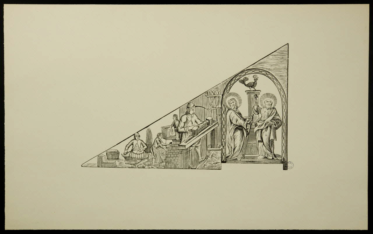 estampe Saint Pierre et Saint Paul, patrons des maçons 1976.71.12 Photo