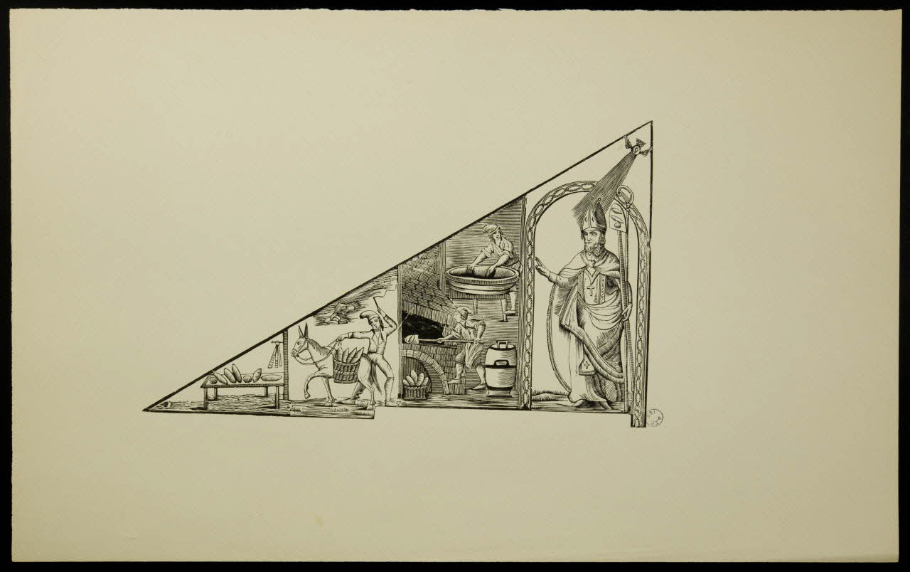 estampe Saint Honoré, patron des boulangers 1976.71.13.1 Photo