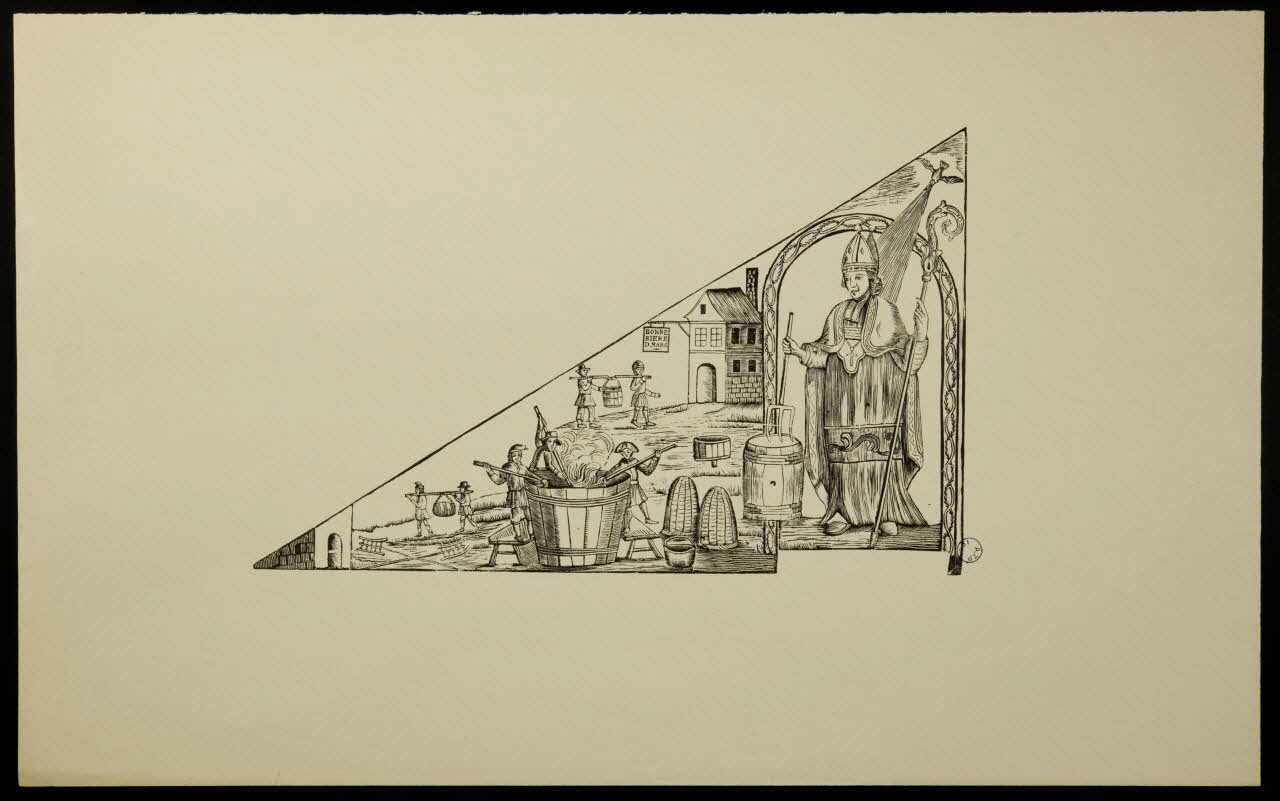 estampe Saint Arnoul, patron des brasseurs 1976.71.16.2 Photo
