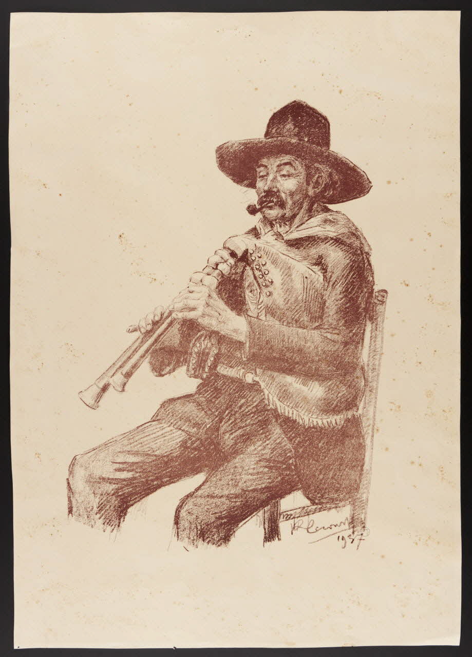 estampe Homme assis jouant de la musique 1976.75.5 Photo