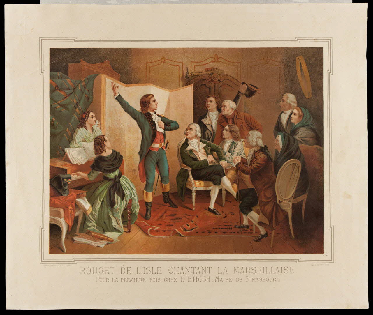 Gadola J. B. et Cie estampe ROUGET DE L'ISLE CHANTANT LA MARSEILLAISE France 1893 1976.9.1 Photo