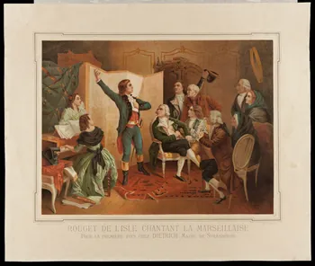 Gadola J. B. et Cie estampe ROUGET DE L'ISLE CHANTANT LA MARSEILLAISE France 1893 1976.9.1 Photo