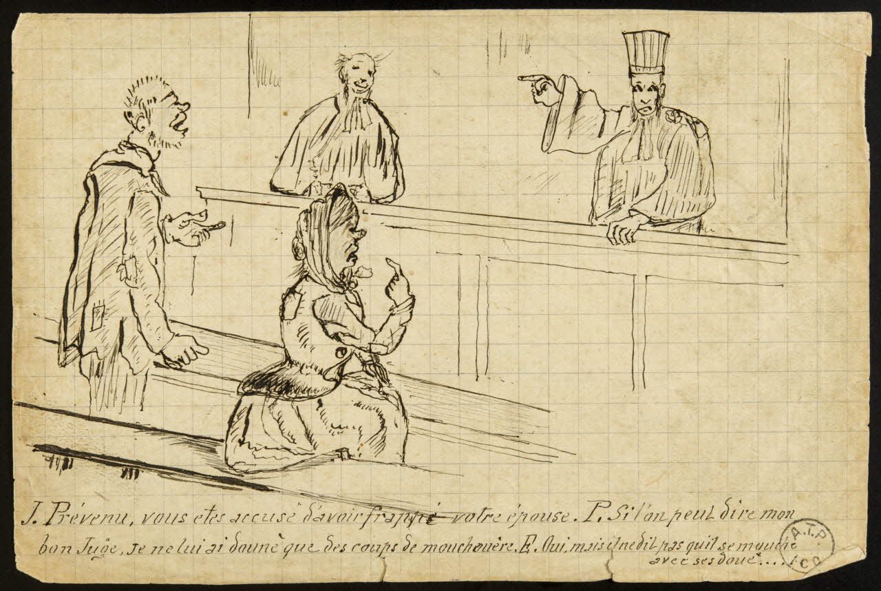 Saby Alexis Jean dessin Scène de tribunal 1914 1977.12.84 Photo
