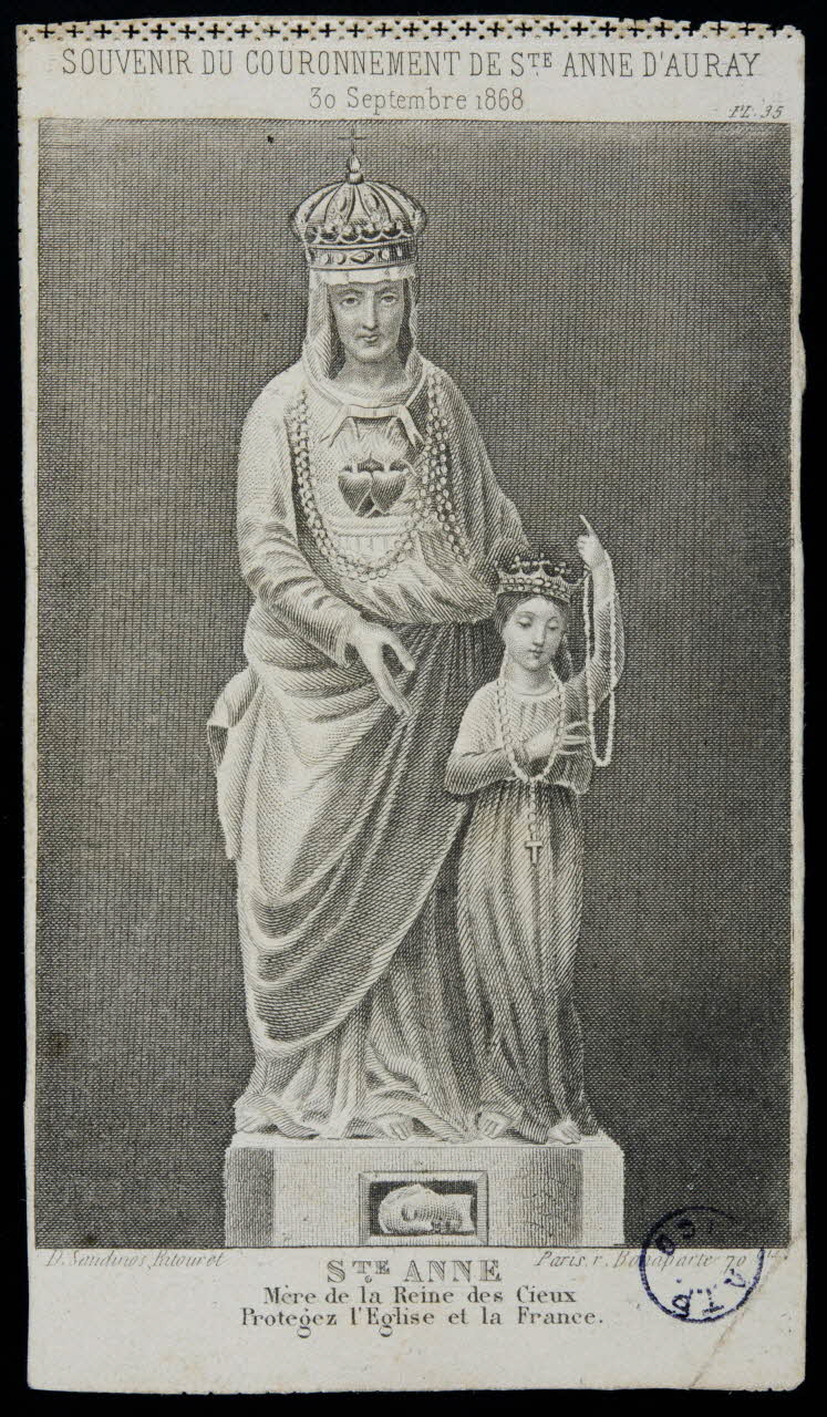 estampe SOUVENIR DU COURONNEMENT DE STE. ANNE D'AURAY 1977.20.484 Photo