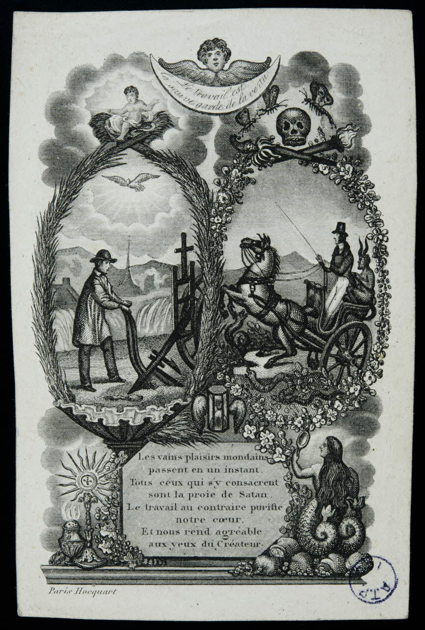 estampe Le travail est  la sauvegarde de la vertu 1977.20.486 Photo