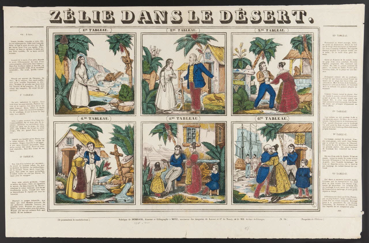 Adrien N. Dembour estampe ZELIE DANS LE DESERT. Metz 1835-1840 1977.23.23 Photo
