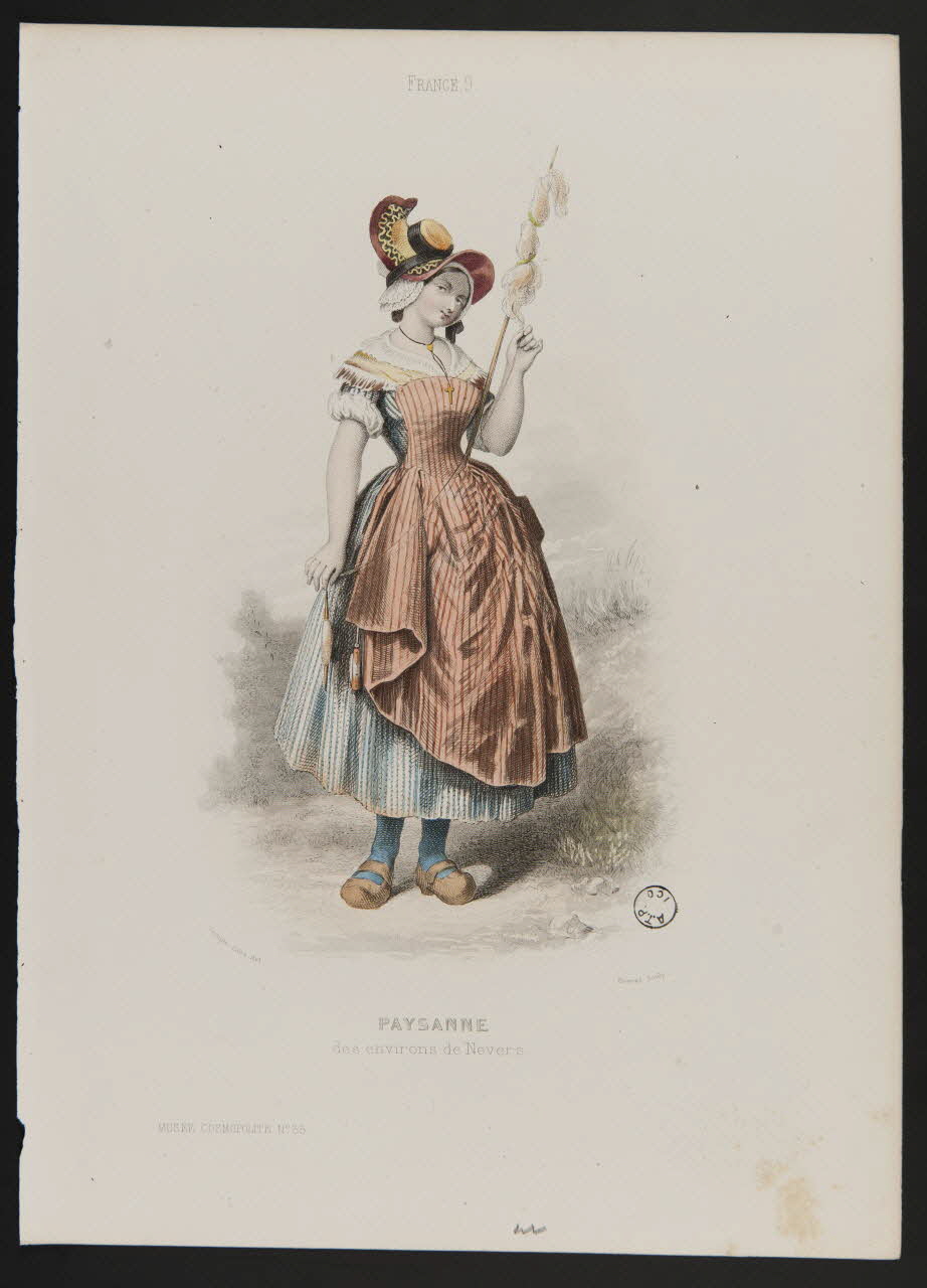 estampe PAYSANNE  des environs de Nevers. 1977.23.29 Photo