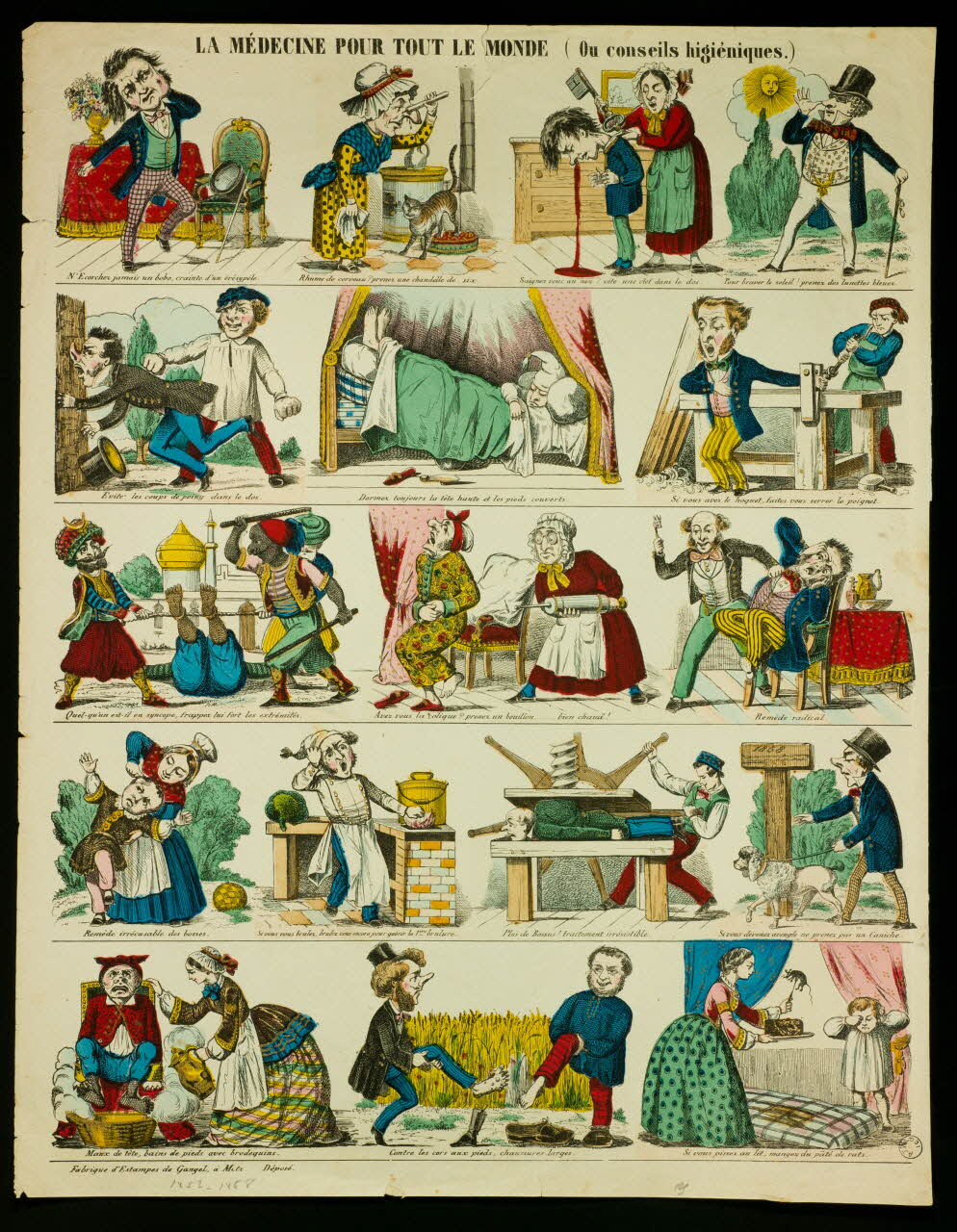 Charles Nicolas Gangel estampe LA MEDECINE POUR TOUT LE MONDE (Ou conseils higiéniques.) Metz 1852-1858 1977.23.7 Photo