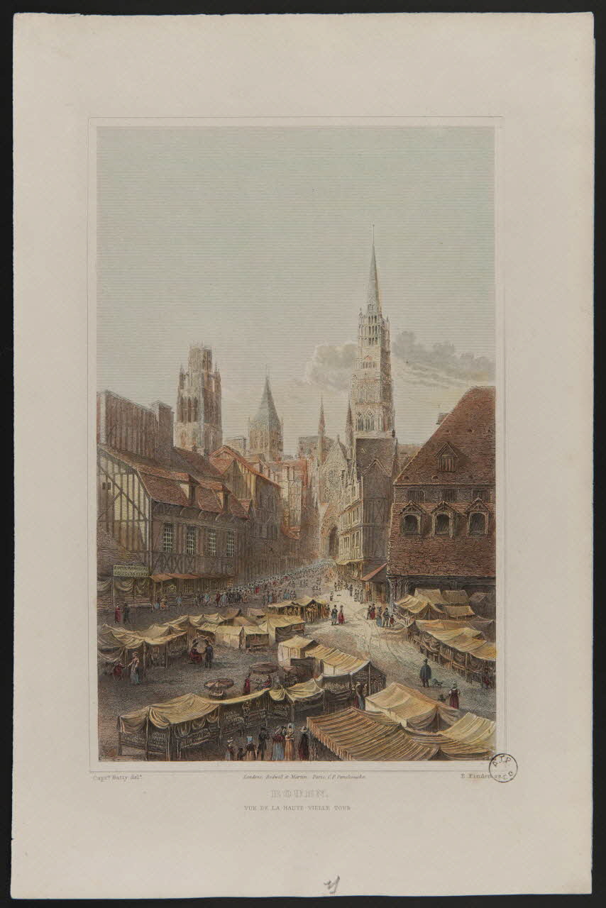 estampe ROUEN  VUE DE LA HAUTE VIEILLE TOUR. 1977.4.12 Photo