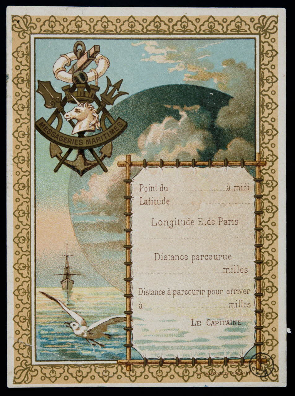 estampe MESSAGERIES MARITIMES 1977.40.11 Photo