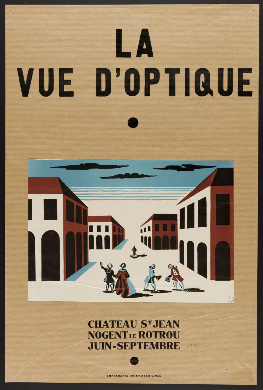 estampe LA  VUE D'OPTIQUE  CHATEAU ST JEAN  NOGENT LE ROTROU  JUIN-SEPTEMBRE 1977.40.123 Photo