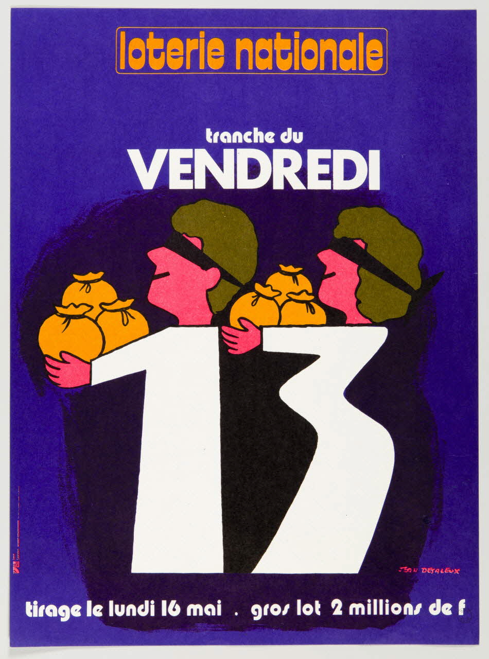 estampe loterie nationale  tranche du  VENDREDI 1977.40.59 Photo