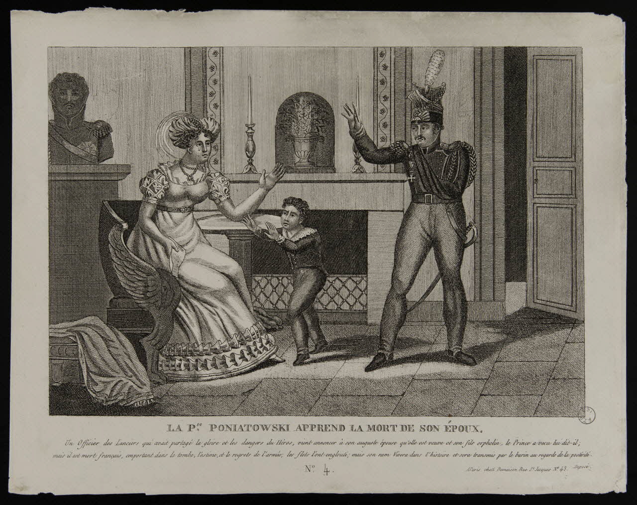 estampe LA Pse. PONIATOWSKI APPREND LA MORT DE SON EPOUX. 1977.68.33 Photo