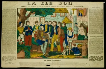 Charles Nicolas Gangel estampe LA CLE D'OR  OUVRANT LES TRESORS DU CREDIT ET DE LA LIBERTE, FERMANT LA PORTE A LA BANQUEROUTE. Metz 1852-1858 1977.68.36 Photo