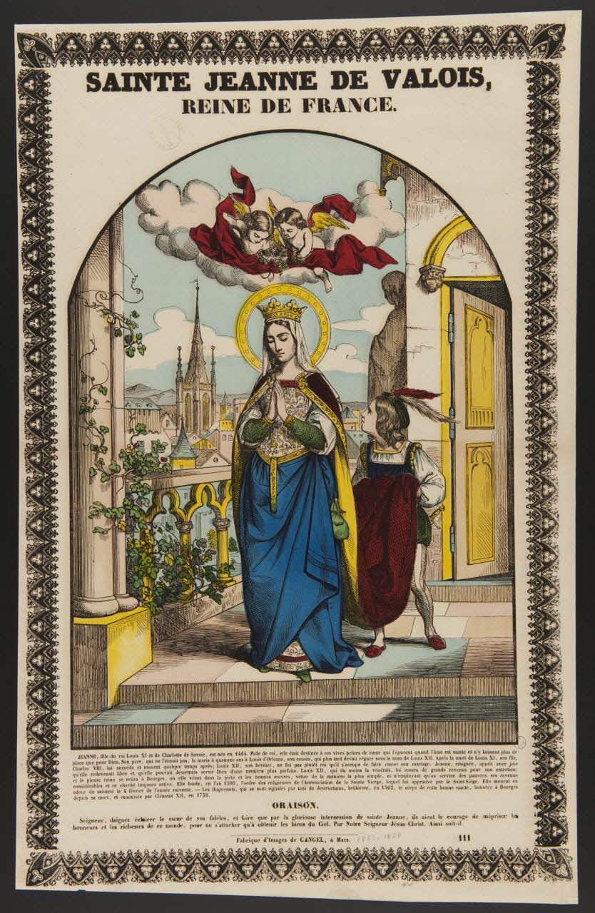 Charles Nicolas Gangel estampe SAINTE JEANNE DE VALOIS,  REINE DE FRANCE. Metz 1852-1858 1977.68.37 Photo