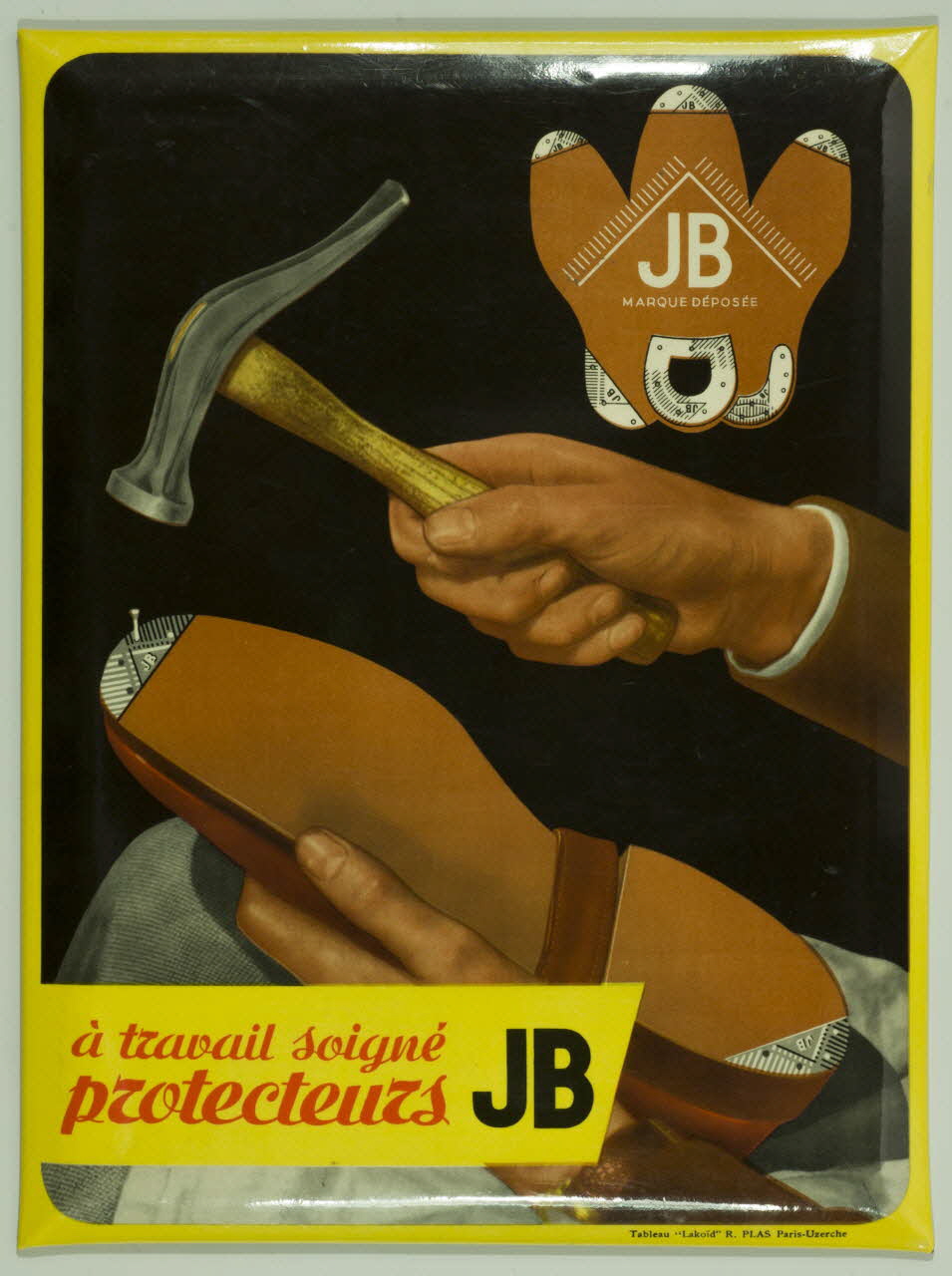 panneau publicitaire à travail soigné  protecteurs JB 1900-1950 1977.75.132 Photo