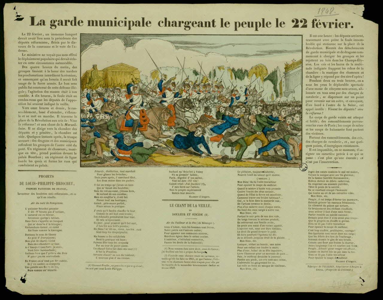 estampe La garde municipale chargeant le peuple le 22 février. 1977.80.13 Photo