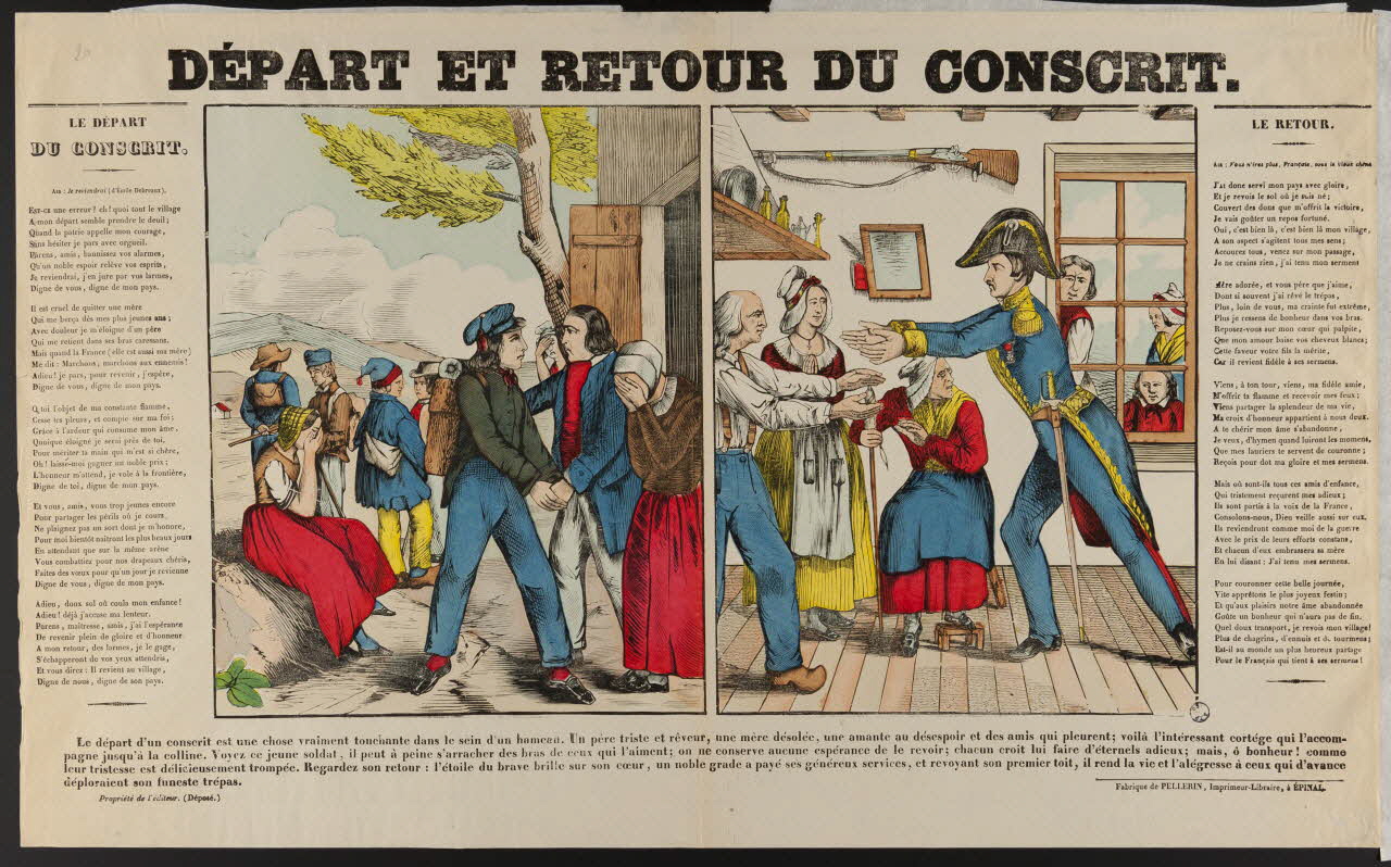 estampe DEPART ET RETOUR DU CONSCRIT. 1977.80.16 Photo