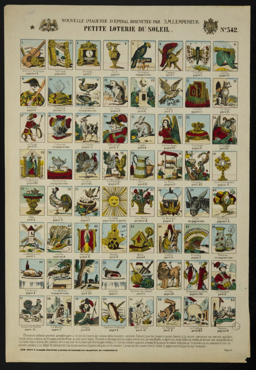 estampe PETITE LOTERIE DU SOLEIL. 1977.80.17 Photo