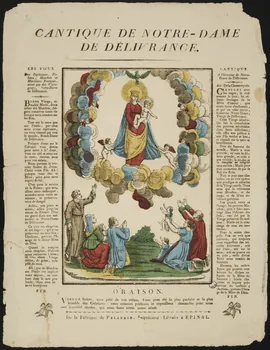 Pellerin imagerie ancienne CANTIQUE DE NOTRE-DAME  DE DELIVRANCE. Lorraine, France 1837 1977.80.2 Photo