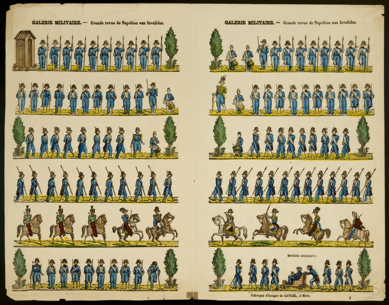 Charles Nicolas Gangel estampe GALERIE MILITAIRE. - Grande revue de Napoléon aux Invalides. Metz 1852-1858 1977.80.30 Photo