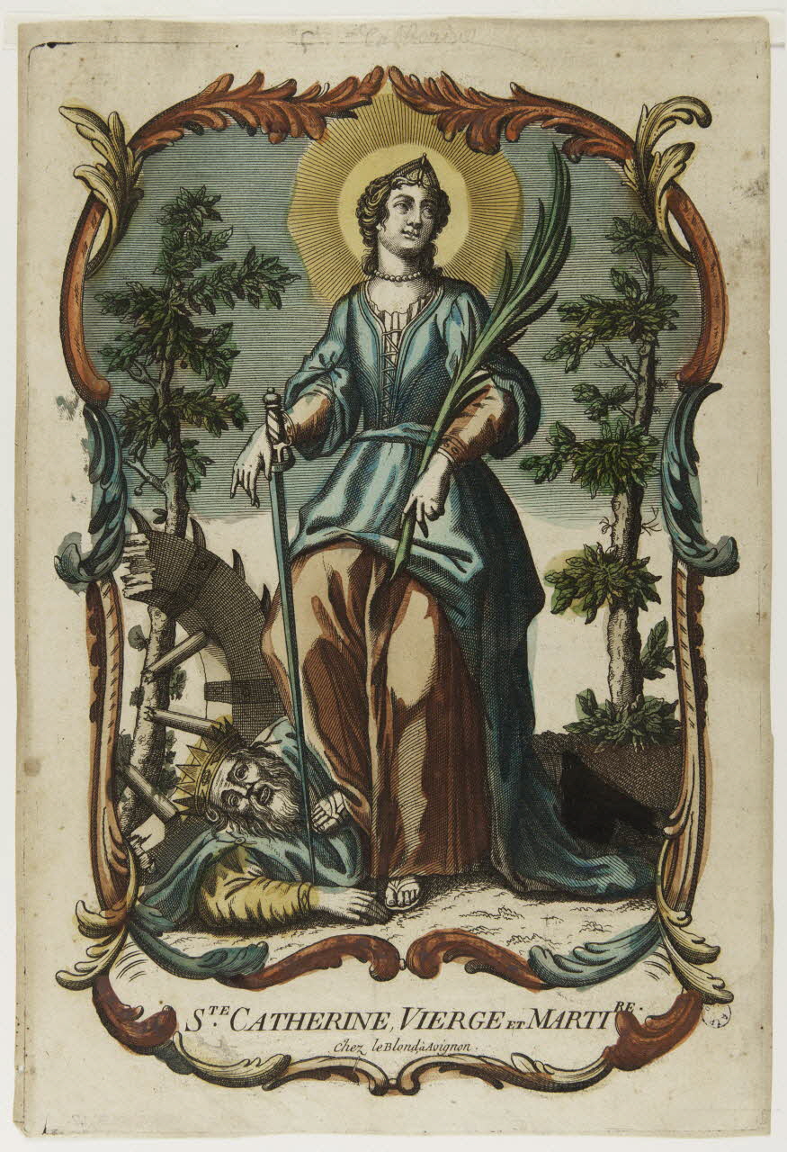 Leblond imagerie ancienne SAINTE CATHERINE VIERGE ET MARTIRE Avignon 1802-1823 1977.80.49 Photo