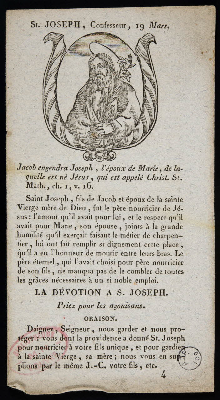 estampe St. JOSEPH, Confesseur, 19 Mars. 1978.10.15 Photo