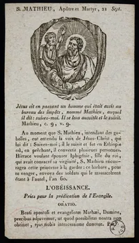 estampe S. MATHIEU, Apôtre et Martyr, 21 Sept. 1978.10.19 Photo