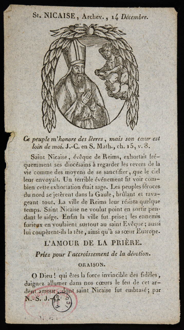 estampe St. NICAISE, Archev., 14 Décembre. 1978.10.21 Photo