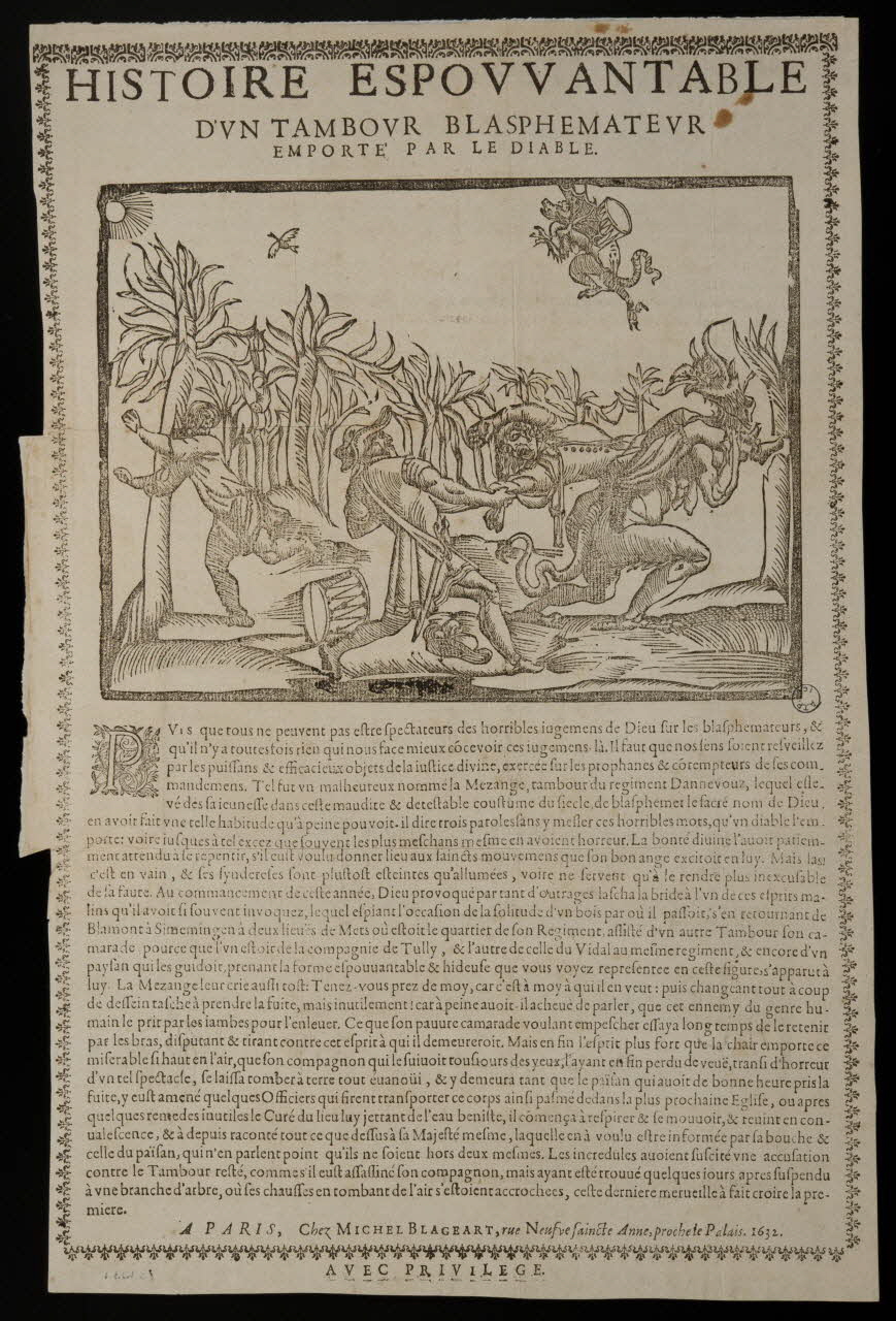 Blageart, Michel estampe HISTOIRE ESPOVVANTABLE (sic) Paris 1632 1978.103.1 Photo