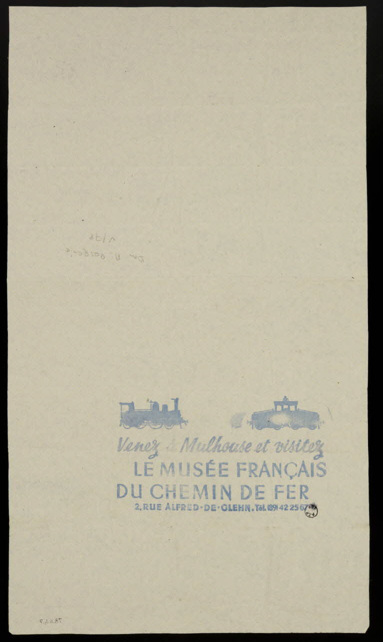 estampe Venez à Mulhouse et visitez  LE MUSEE FRANCAIS  DU CHEMIN DE FER 1978.104.9 Photo