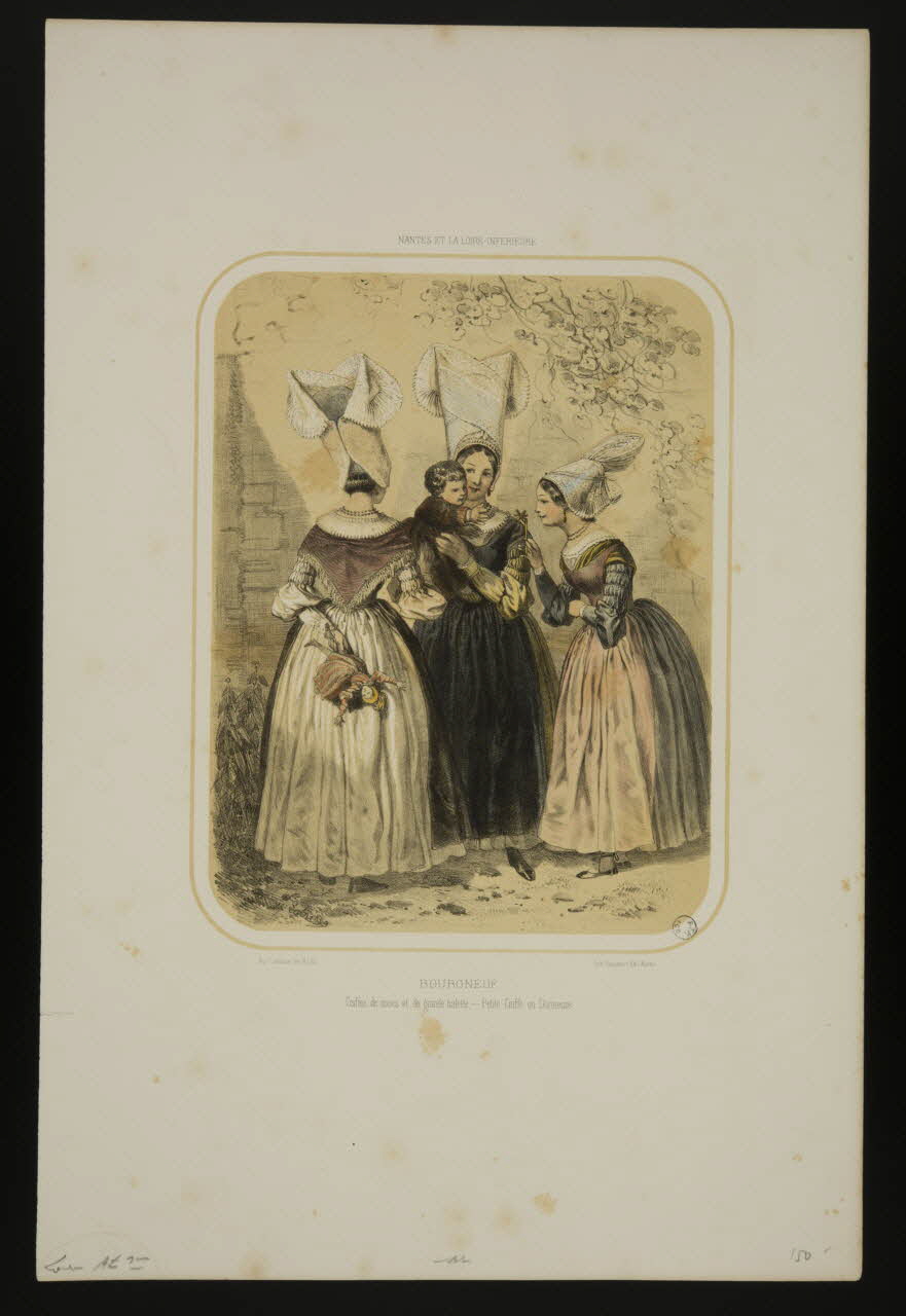 estampe NANTES ET LA LOIRE INFERIEURE  BOURGNEUF.  Coiffes de noces et de grande toilette. - Petite Coiffe ou Dormeuse. 1978.11.11  Photo