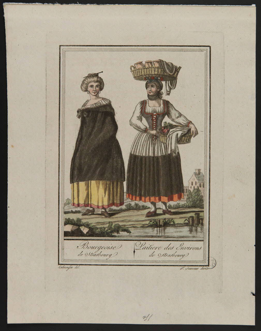 estampe Bourgeoise  de Strasbourg  Laitiere des Environs  de Strasbourg 1978.11.2 Photo