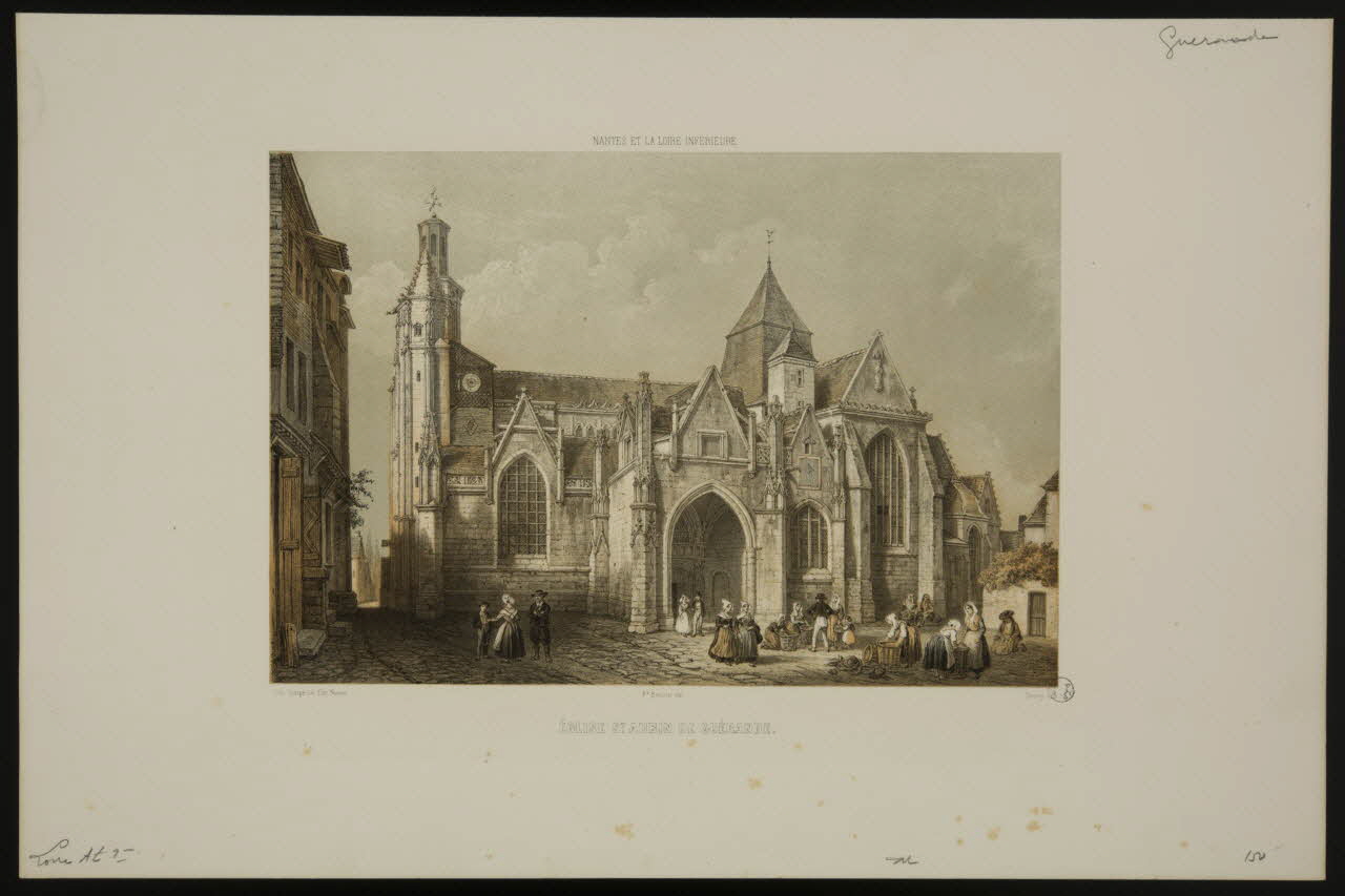estampe NANTES ET LA LOIRE INFERIEURE  EGLISE ST AUBIN DE GUERANDE. 1978.11.8 Photo