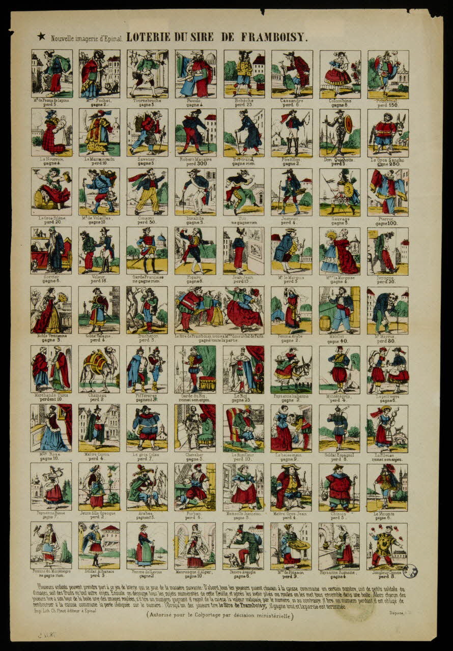 estampe LOTERIE DU SIRE DE FRAMBOISY. 1978.12.5 Photo