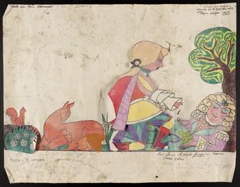 Hapard M. dessin Projet de char sur le thème de la Belle au bois dormant 1978 1978.30.29  Photo
