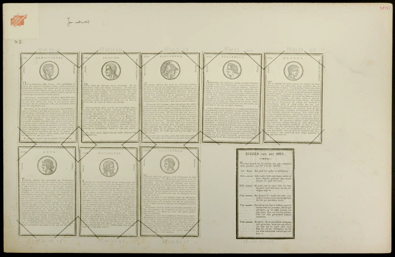 cartes à jouer Jeu instructif 1978.40.37.41/49 Photo