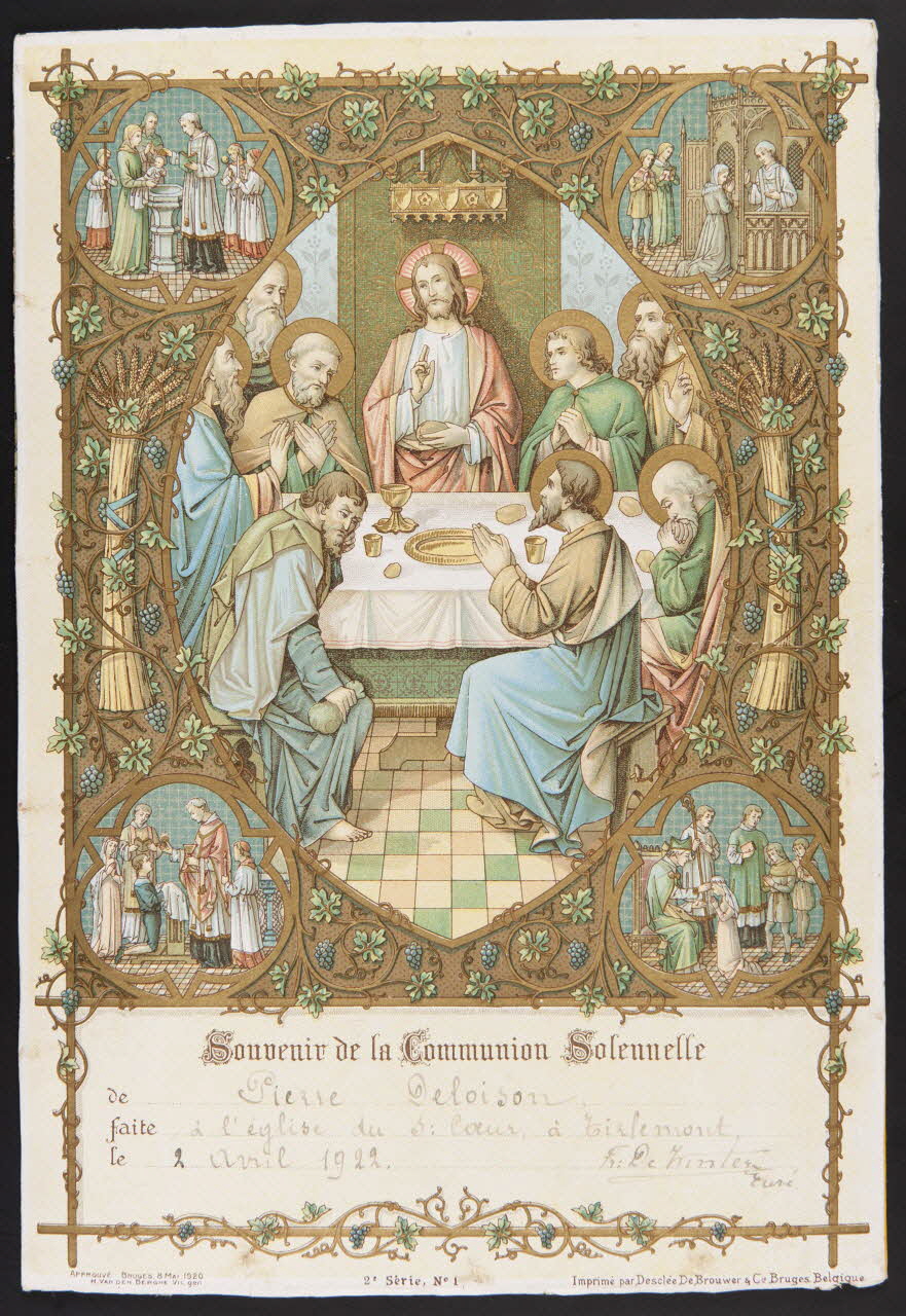 estampe Souvenir de la Communion Solennelle 1978.44.66 Photo