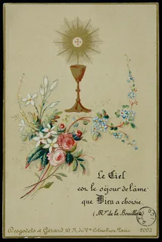 Desgodets et Gérard estampe SOUVENIR  de Première Communion Paris 1890 1978.44.67  Photo