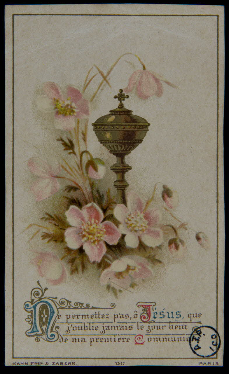 Kahn fils estampe Ne permettez pas, ô Jésus, que  j'oublie jamais le jour béni  de ma première Communion 1893 1978.44.83 Photo