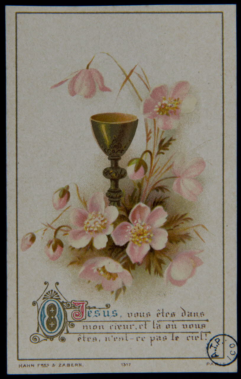 Kahn fils estampe O Jésus, vous êtes dans  mon coeur, et là où vous  êtes, n'est-ce pas le ciel ! 1893 1978.44.84 Photo