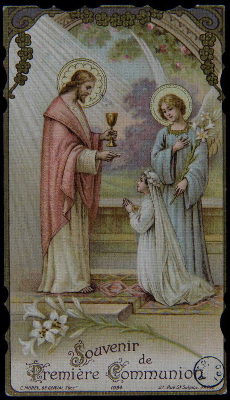 C. Morel De Gerval estampe Souvenir  de  Première Communion Paris 1923 1978.44.87 Photo