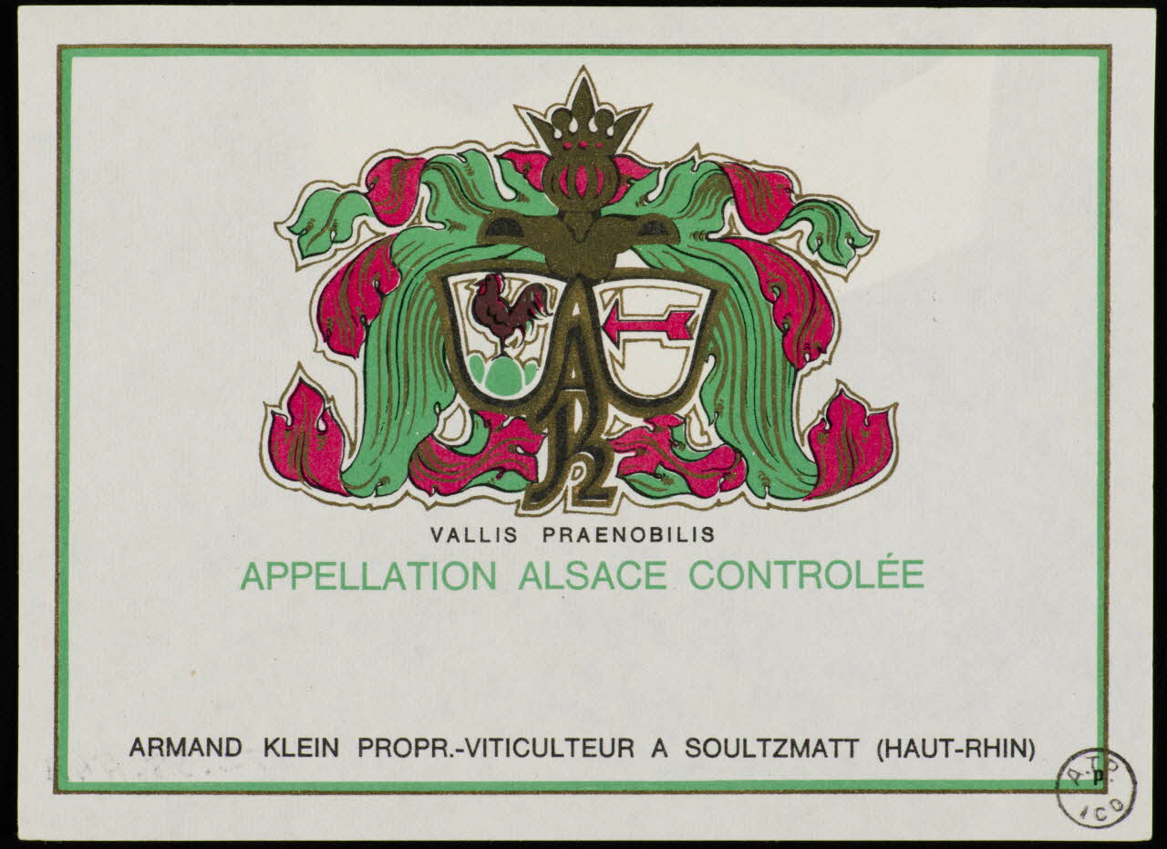estampe APPELLATION ALSACE CONTROLEE 1972.58.44.1/2 Photo